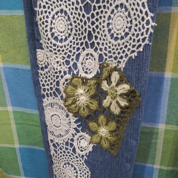 2411 Jeaniemade Size 20W Upcycled Lee Riders Stretch Jeans - Picture 2 of 5